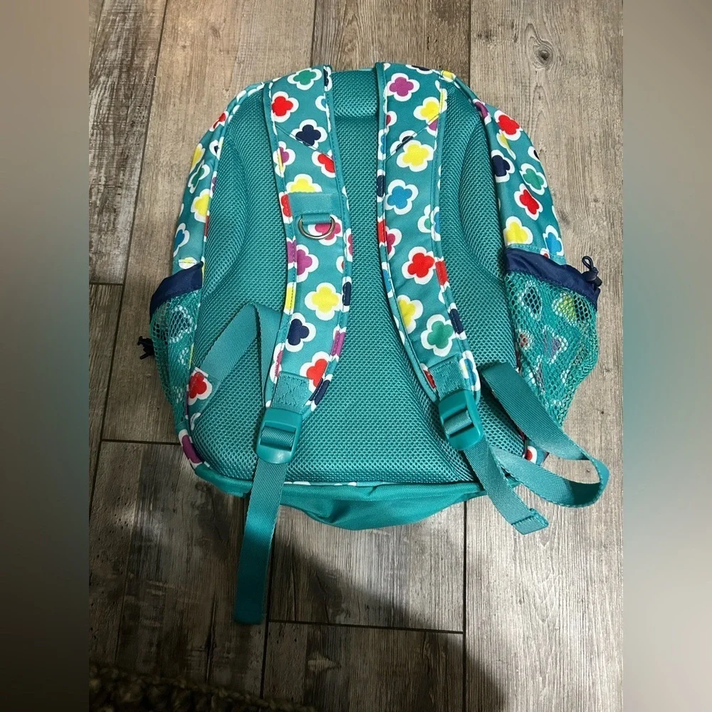PB Teen Gear-Up model  Pottery Barn Teen Turquoise Backpack Multicolor Clover